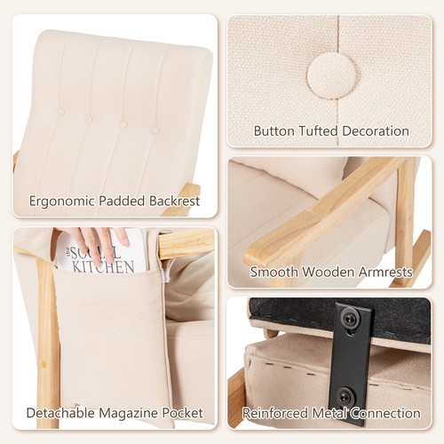 Nursery rocking chair padded - rocking,