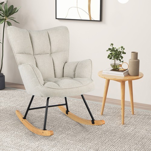 Linen nursery rocking chair - linen,